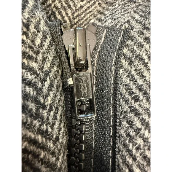 Vintage 90s Wool Hooded Swing Coat Cocoon Dolman Herringbone Small - Picture 9 of 14